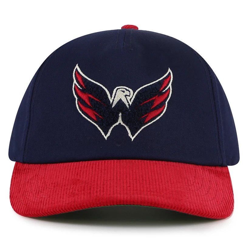 Casquette ajustable Burnett bleu marine/rouge pour homme des Washington Capitals American Needle
