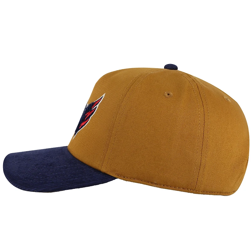 Casquette ajustable Burnett pour homme, couleur marron/bleu marine, style American Needle, Washington Capitals