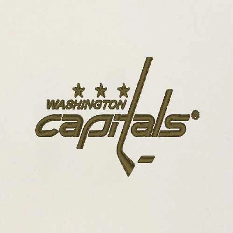 Men's Antigua Cream/Olive Washington Capitals Intrepid Sand Raglan Long Sleeve Hoodie T-Shirt