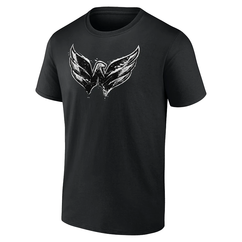 T-shirt noir pour homme avec logo glacé des Capitals de Washington