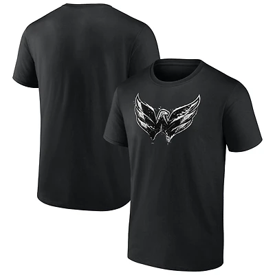 T-shirt noir pour homme avec logo glacé des Capitals de Washington