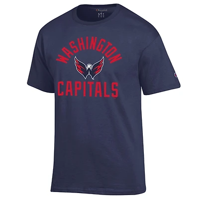 Men's Champion  Navy Washington Capitals Primary Logo Jersey T-Shirt
