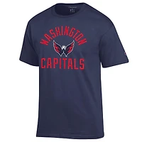 Men's Champion  Navy Washington Capitals Primary Logo Jersey T-Shirt