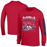 Men's Champion  Red Washington Capitals Long Sleeve Jersey T-Shirt