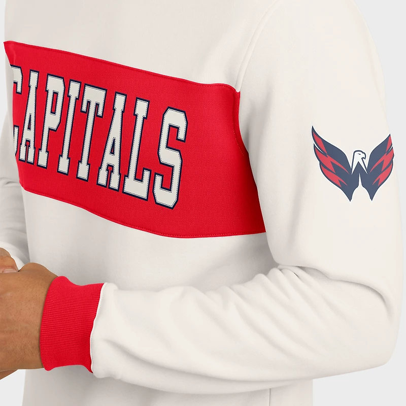Men's Darius Rucker Collection by Fanatics  Cream Washington Capitals Colorblock Pullover Sweatshirt