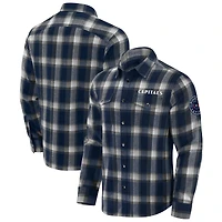 Men's Darius Rucker Collection by Fanatics Navy Washington Capitals Flannel Plaid Full-Snap Shirt