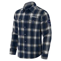 Men's Darius Rucker Collection by Fanatics Navy Washington Capitals Flannel Plaid Full-Snap Shirt