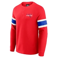 Men's Darius Rucker Collection by Fanatics Red Washington Capitals Waffle-Knit Raglan Long Sleeve Henley T-Shirt
