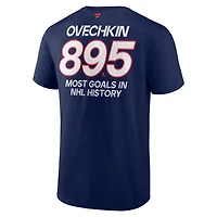 Men's Fanatics Alexander Ovechkin Navy Washington Capitals Most Goals NHL History T-Shirt