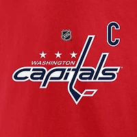 T-shirt rouge pour homme Fanatics Alexander Ovechkin, meilleur buteur de tous les temps la LNH des Capitals Washington, avec nom et numéro The Great 8