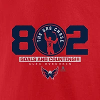 T-shirt rouge pour homme Fanatics Alexander Ovechkin des Capitals de Washington The Gr8 Chase