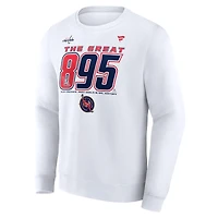 Men's Fanatics Alexander Ovechkin White Washington Capitals NHL All-Time Leading Goal Scorer The Great 895 Fleece Pullover Sweatshirt