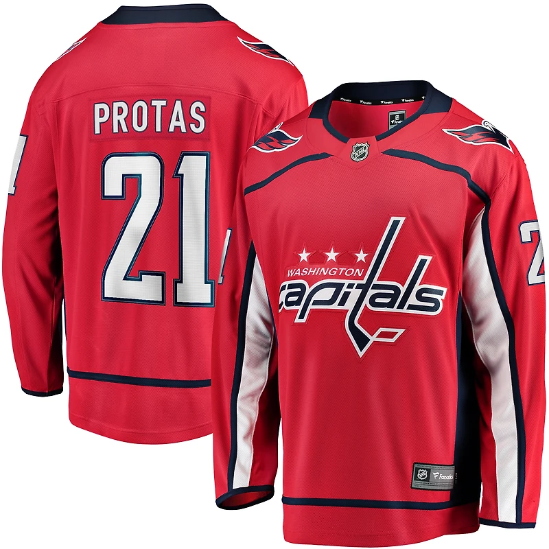 Maillot d'évasion à domicile Fanatics Aliaksei Protas rouge des Capitals de Washington pour hommes