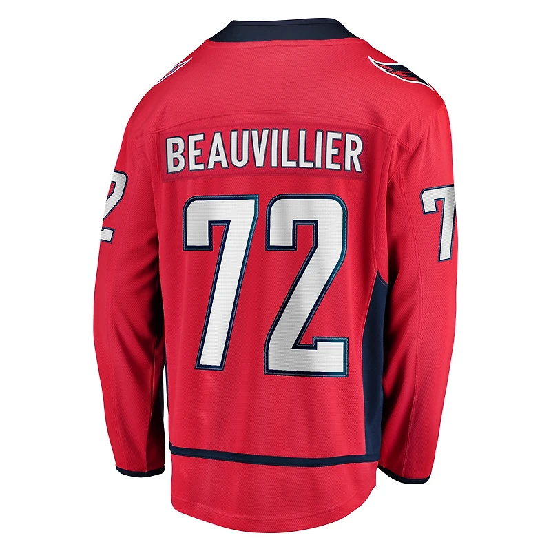 Maillot rouge Breakaway à domicile des Washington Capitals de Anthony Beauvillier Fanatics pour hommes