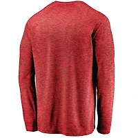 Men's Fanatics Athletic Red Washington Capitals Iconic Striated Breezer Raglan Long Sleeve T-Shirt