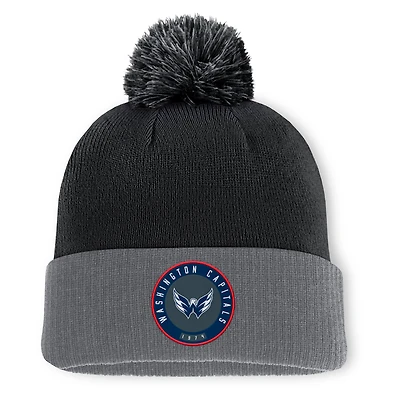 Bonnet en tricot à revers et pompon Aspyn des Capitals de Washington pour homme, noir, Fanatics