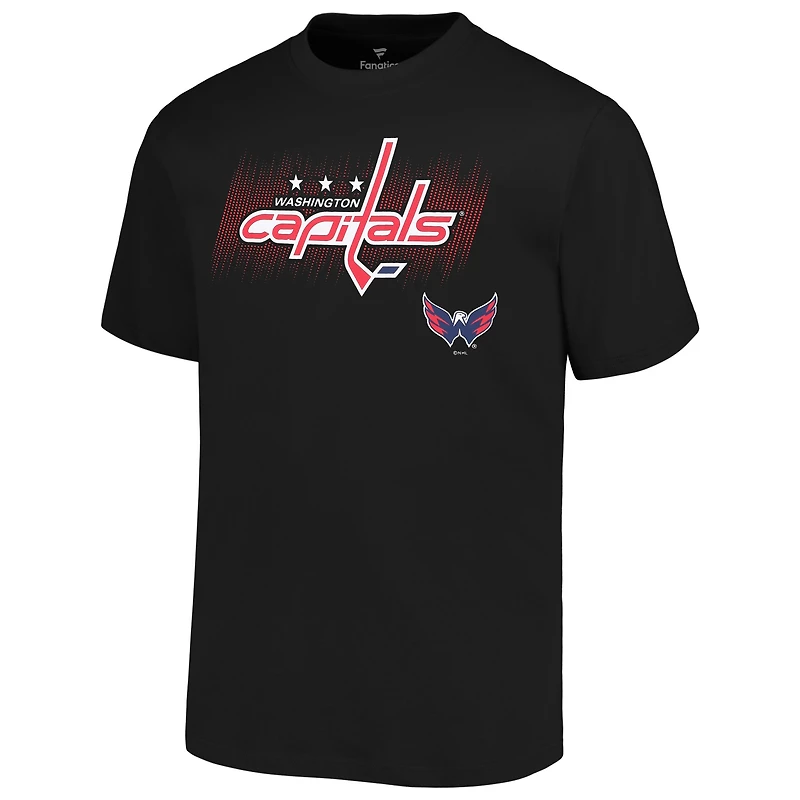 T-shirt noir Fanatics pour hommes des Capitals de Washington Big & Tall avec le mot-symbole