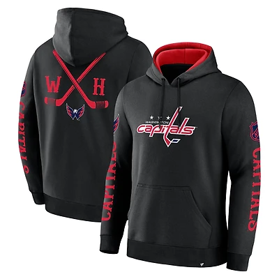 Men's Fanatics Black Washington Capitals Big City Legacy Fleece Pullover Hoodie