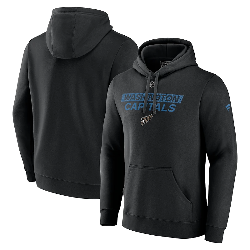 Sweat à capuche Fanatics noir pour homme avec logo Prime Alt des Capitals de Washington