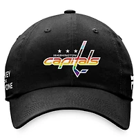 Casquette réglable noire avec logo de l'équipe des Capitals de Washington Fanatics pour hommes