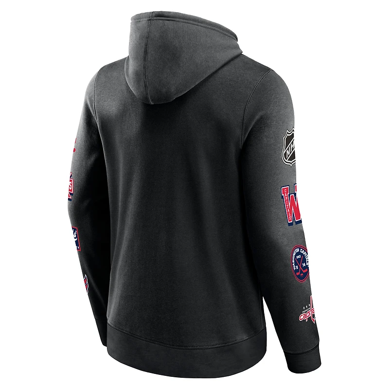 Men's Fanatics Black Washington Capitals Wild Winner Pullover Hoodie