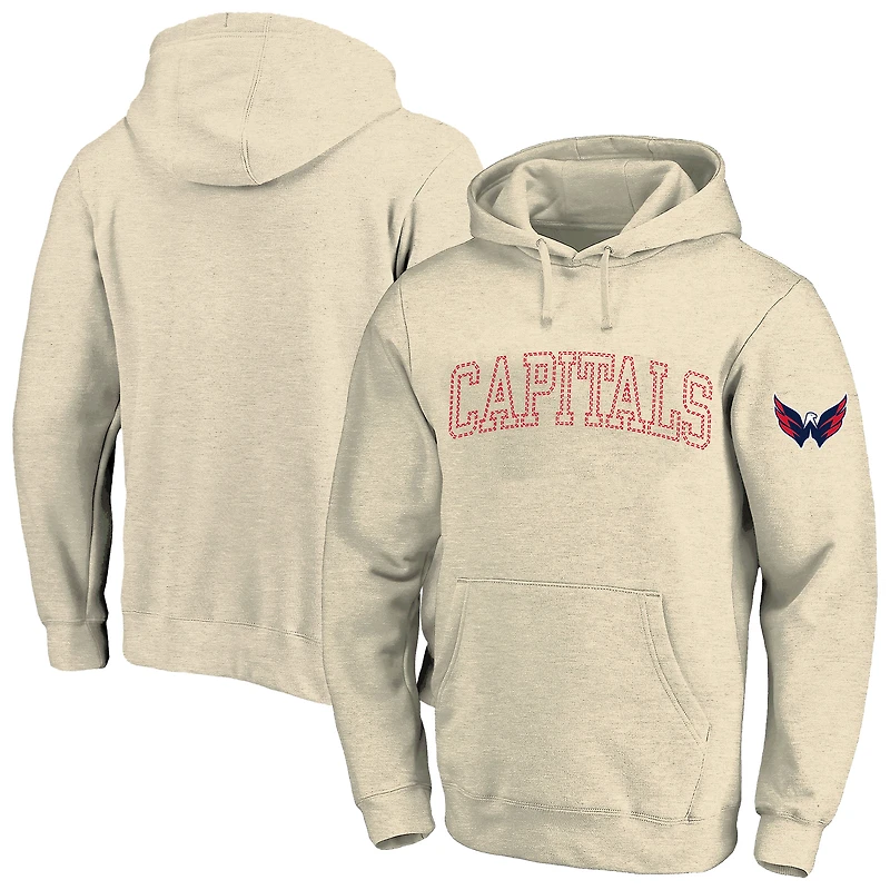 Sweat à capuche Fanatics Cream Washington Capitals pour homme, grandes tailles.