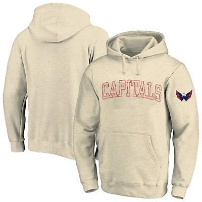 Sweat à capuche Fanatics Cream Washington Capitals pour homme, grandes tailles.