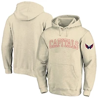 Sweat à capuche Fanatics Cream Washington Capitals pour homme, grandes tailles.