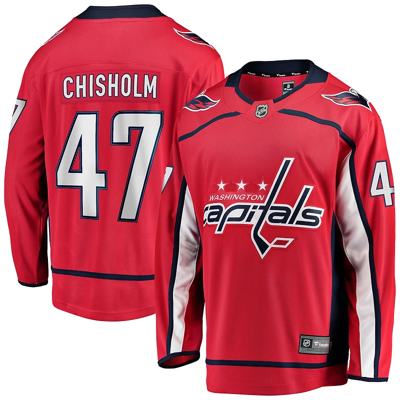 Maillot rouge à domicile des Capitals de Washington, Declan Chisholm, Fanatics pour hommes