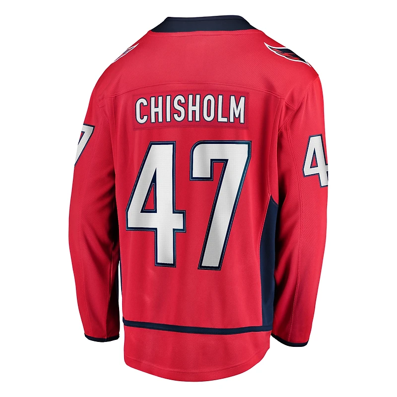 Men's Fanatics Declan Chisholm Red Washington Capitals Home Breakaway Jersey