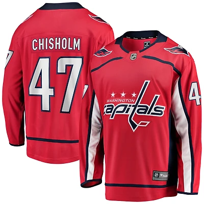 Maillot rouge à domicile des Capitals de Washington, Declan Chisholm, Fanatics pour hommes