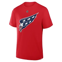 T-shirt Fanatics Dylan Strome rouge authentique pour homme des Washington Capitals avec nom et numéro Stack