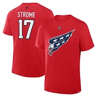 Men's Fanatics Dylan Strome Red Washington Capitals Authentic Stack Name & Number T-Shirt