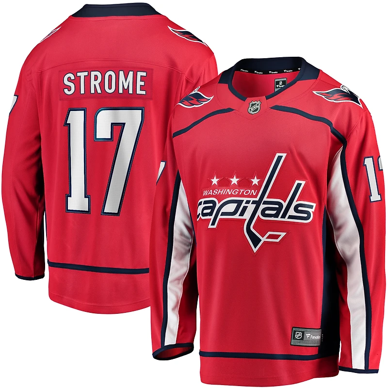 Maillot de joueur échappé à domicile Fanatics Dylan Strome rouge des Capitals Washington pour hommes