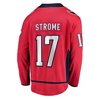 Maillot de joueur échappé à domicile Fanatics Dylan Strome rouge des Capitals Washington pour hommes