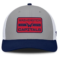 Casquette ajustable Fanatics gris/bleu marine pour homme des Capitals de Washington
