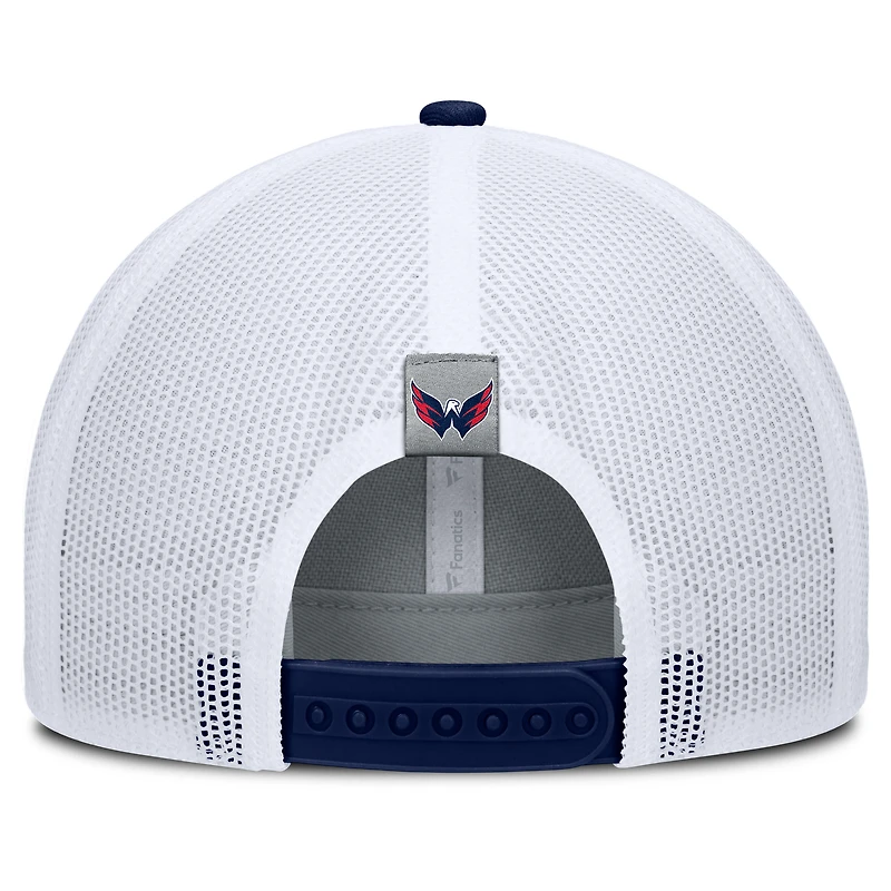 Casquette ajustable Fanatics gris/bleu marine pour homme des Capitals de Washington
