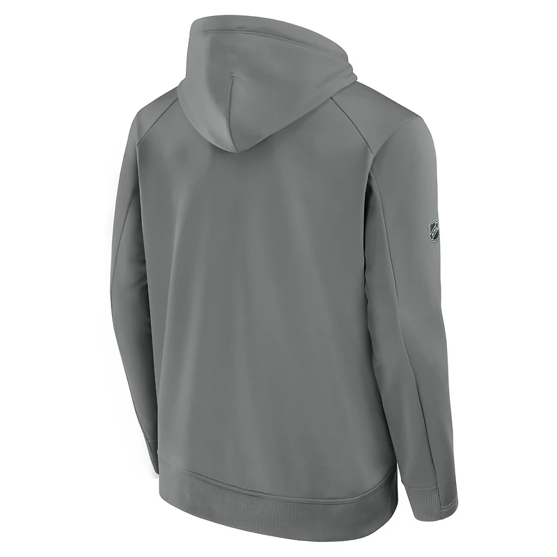 Men's Fanatics Gray Washington Capitals 2025 Stanley Cup Playoffs Authentic Pro Rink Fly Fleece Pullover Hoodie