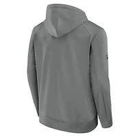 Men's Fanatics Gray Washington Capitals 2025 Stanley Cup Playoffs Authentic Pro Rink Fly Fleece Pullover Hoodie