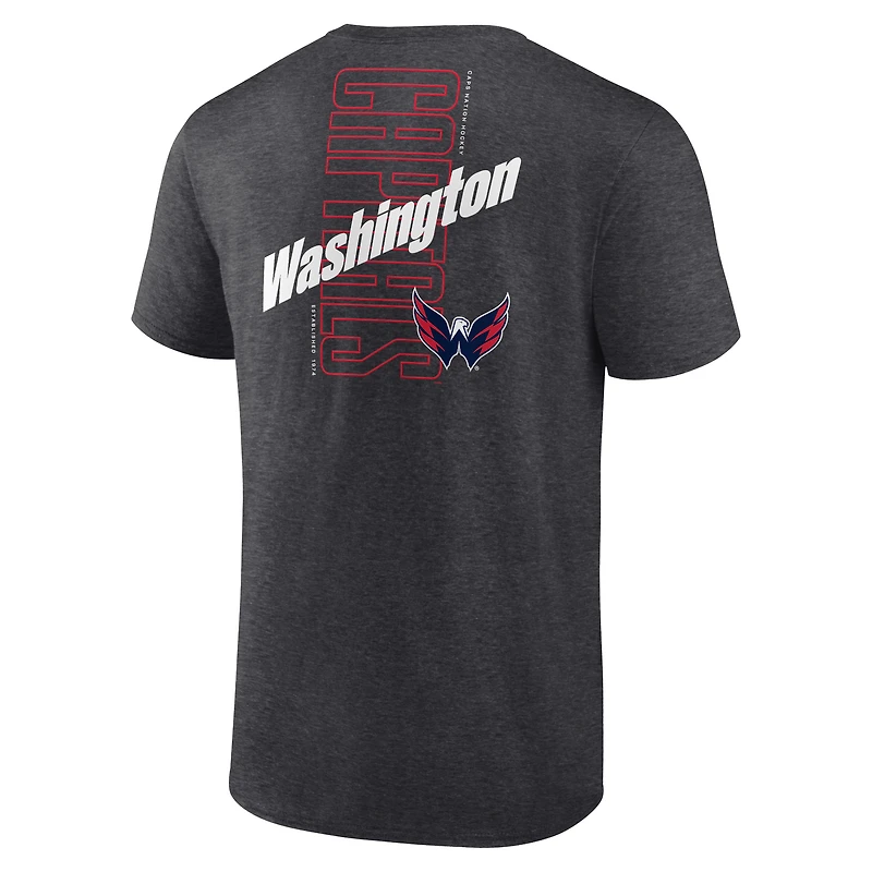 Men's Fanatics Heather Charcoal Washington Capitals Backbone T-Shirt