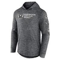 T-shirt à capuche empilé manches longues Fanatics Heather Charcoal pour hommes des Capitals de Washington