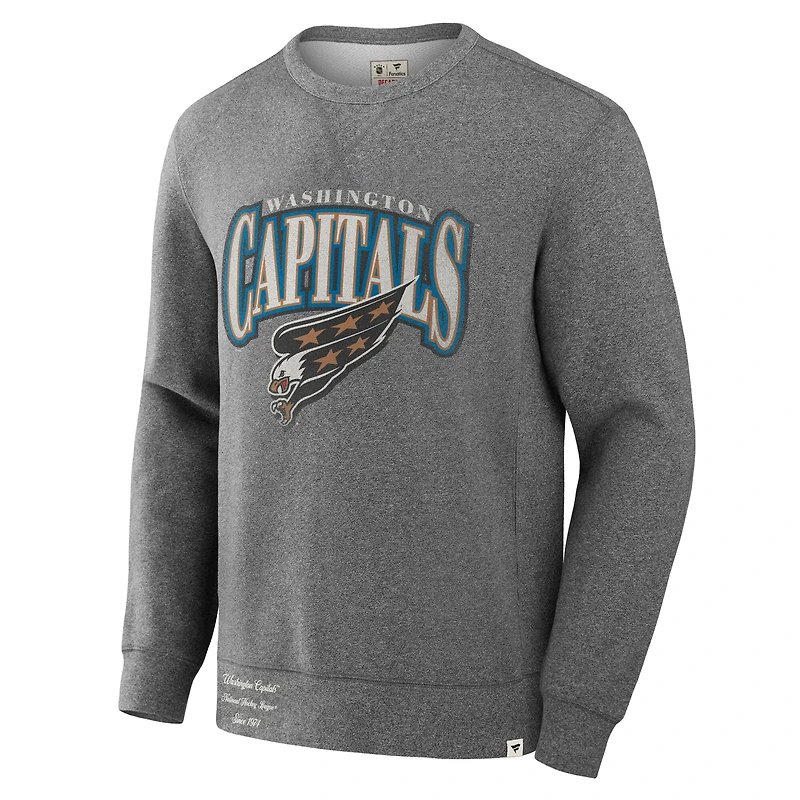 Sweat-shirt en polaire légendaire pour homme Fanatics Heather Grey Washington Capitals Decades Collection