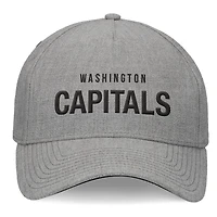 Casquette à bretelles en cuir à cadre en A pour hommes Fanatics gris chiné Washington Capitals Elements