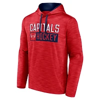 Men's Fanatics Heather Red Washington Capitals Close Shave Pullover Hoodie