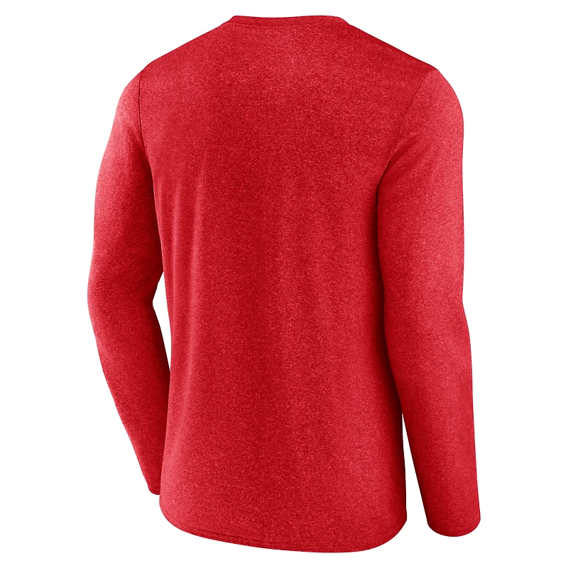 T-shirt à manches longues de transition Fanatics Heather Red pour hommes des Capitals Washington