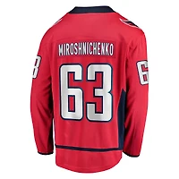 Fanatics pour hommes Ivan Miroshnichenko Rouge Washington Capitals Home Premier Breakaway Player Maillot