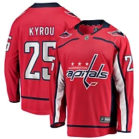 Maillot domicile Jordan Kyrou rouge Washington Capitals pour homme, style Breakaway, de la marque Fanatics.