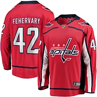Maillot de joueur échappé à domicile Fanatics Martin Fehervary des Capitals Washington, rouge