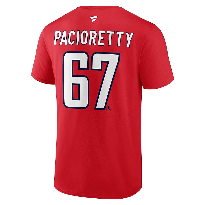 T-shirt rouge avec nom et numéro Fanatics Max Pacioretty des Capitals de Washington pour hommes