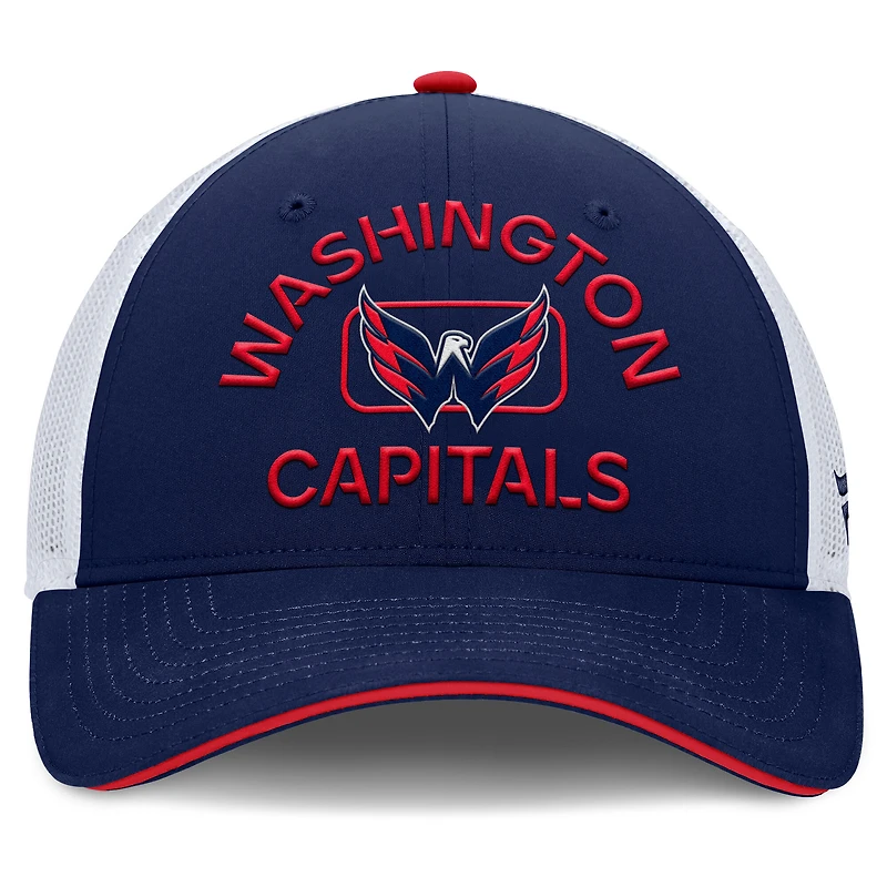 Men's Fanatics Navy/White Washington Capitals Authentic Pro Rink Adjustable Trucker Hat